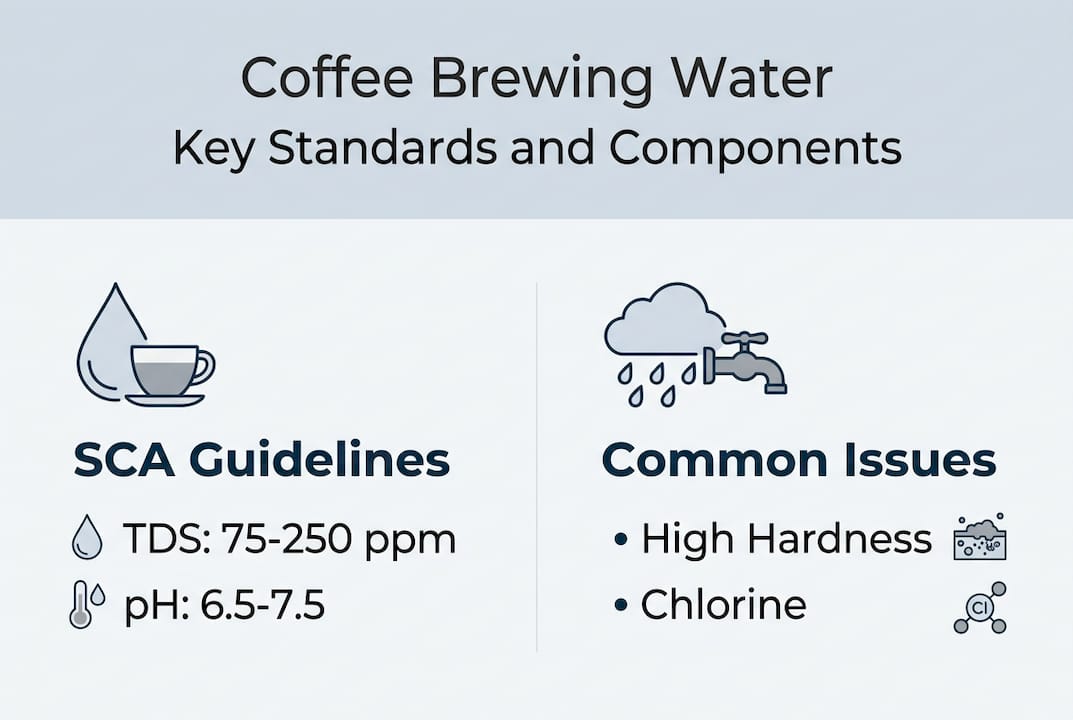 Infographic shows coffee brewing water standards and issues