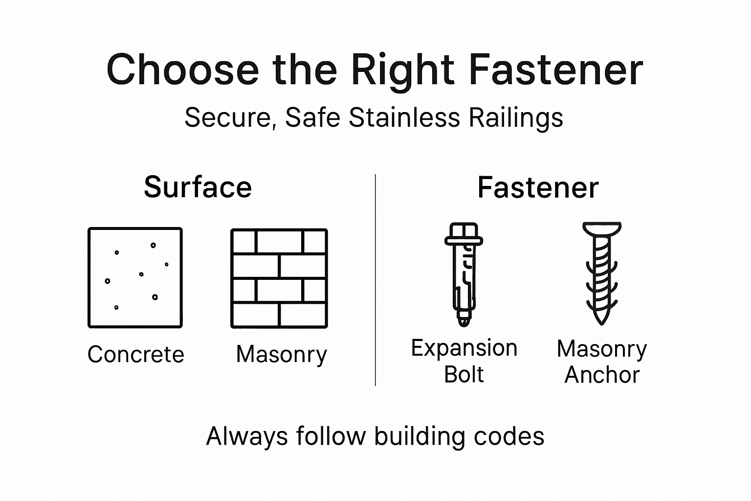 Infographic about choosing railing fasteners