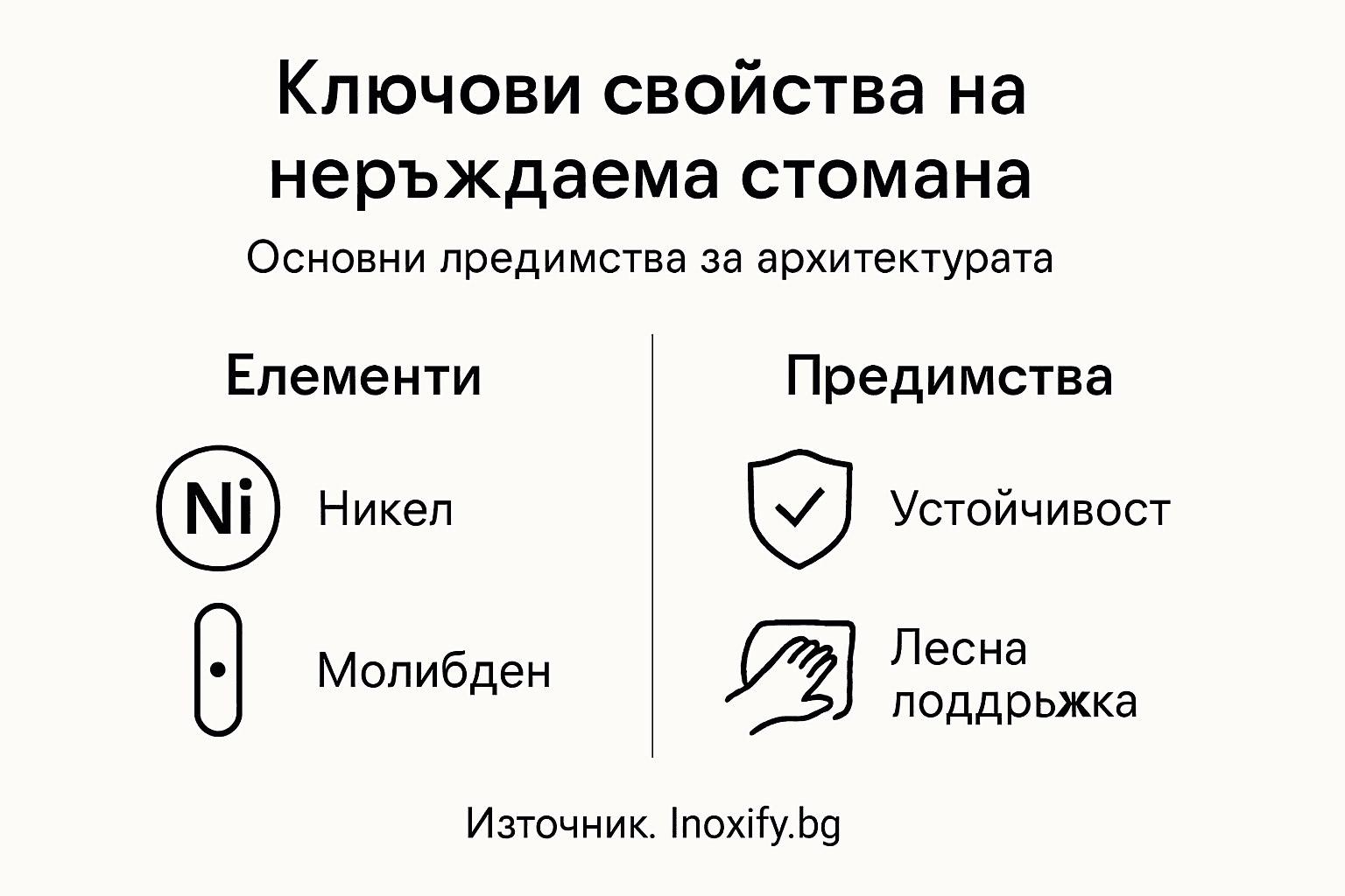 Инфографика: ключови свойства на неръждаемата стомана в архитектурата