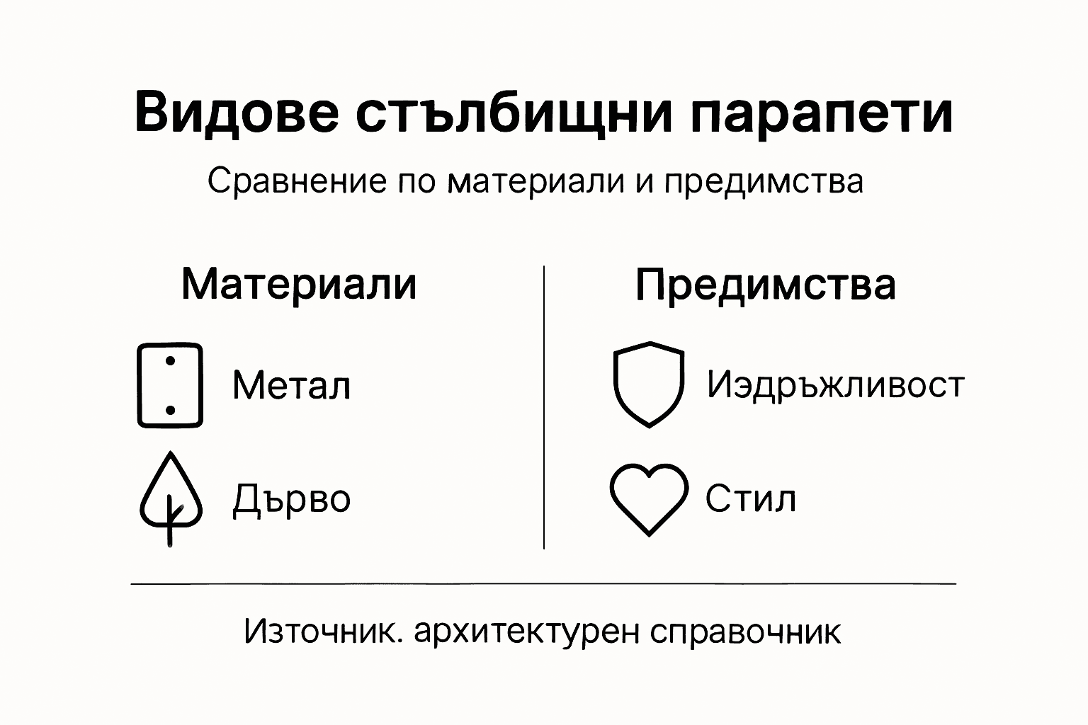 Инфографика: какви видове парапети има и с какво са полезни