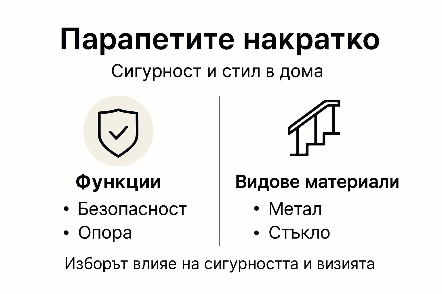 Инфографика: Какви видове парапети съществуват и какви са основните им предназначения