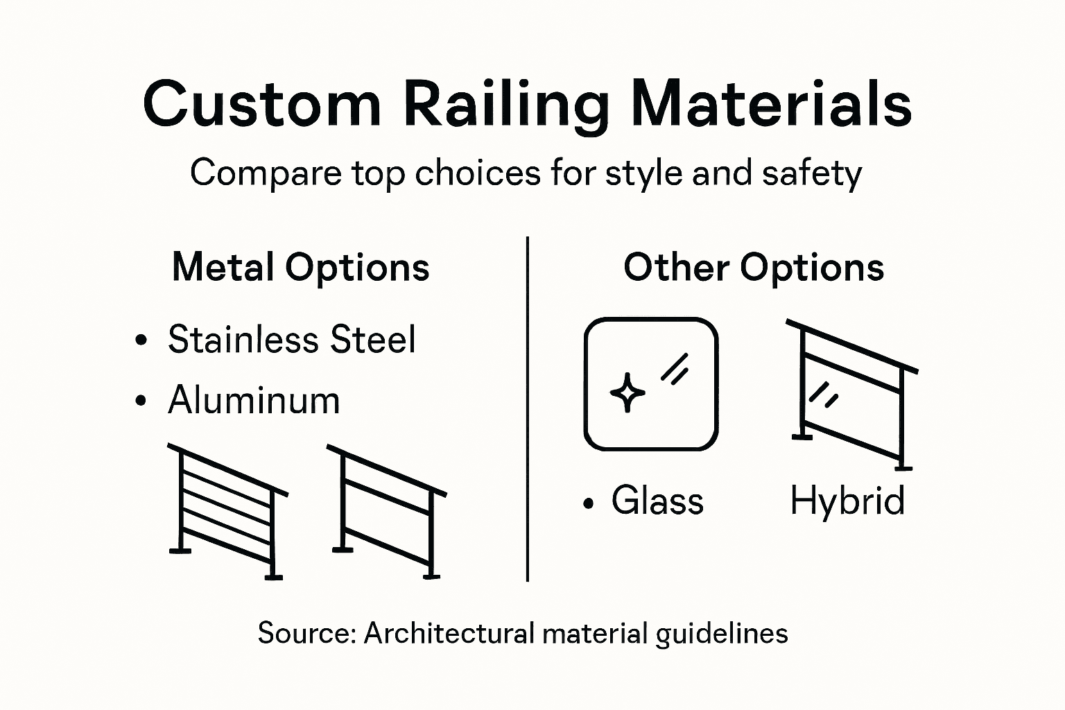 Infographic compares railing material options