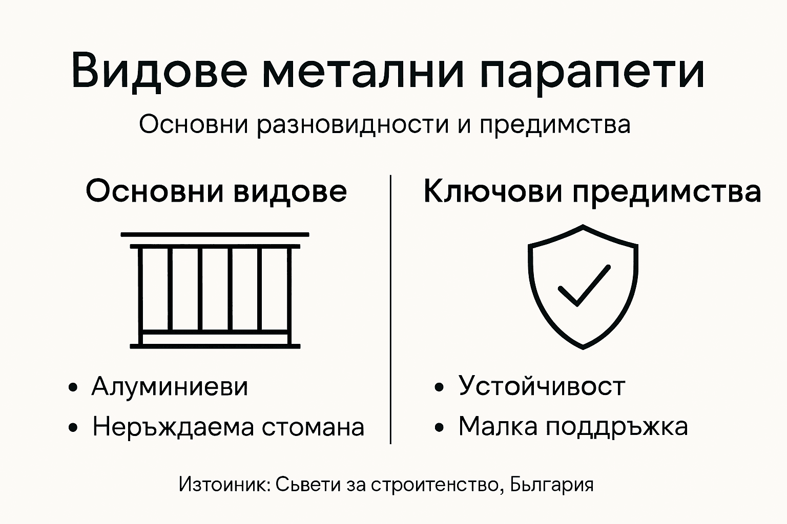 Инфографика: Какви видове метални парапети има и защо си заслужава да ги изберем