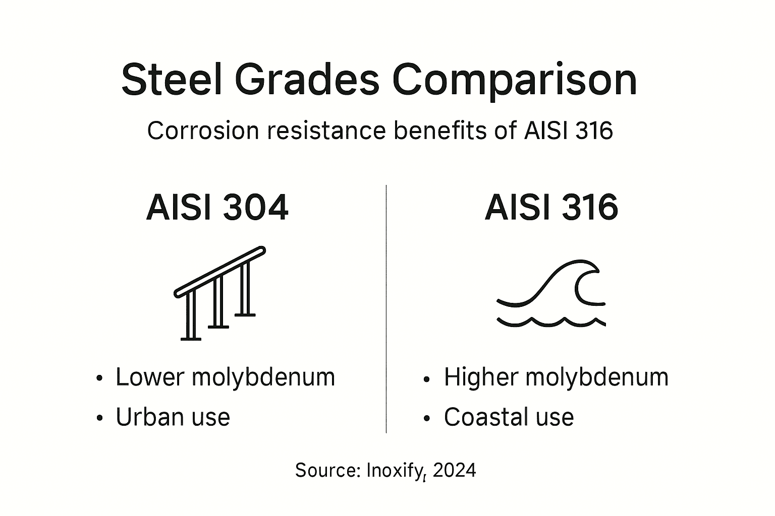 Infographic steel grade corrosion resistance