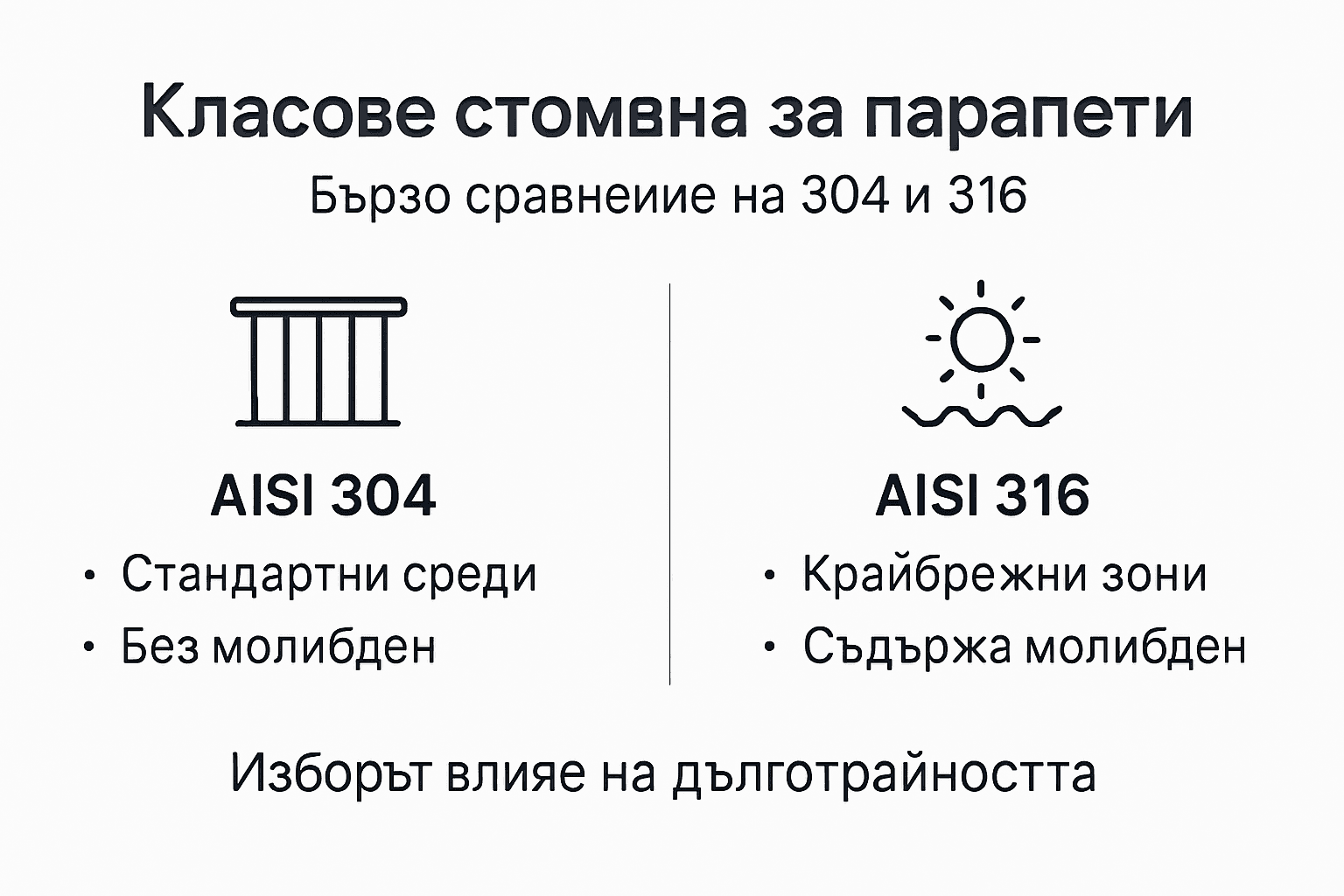 Какви видове стомана са подходящи за парапети и как да изберем най-добрия клас