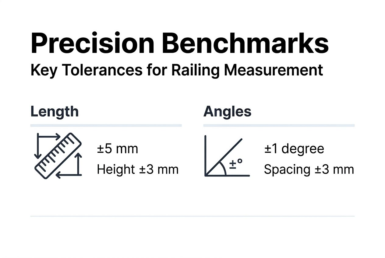 Infographic: railing measurement tolerance benchmarks