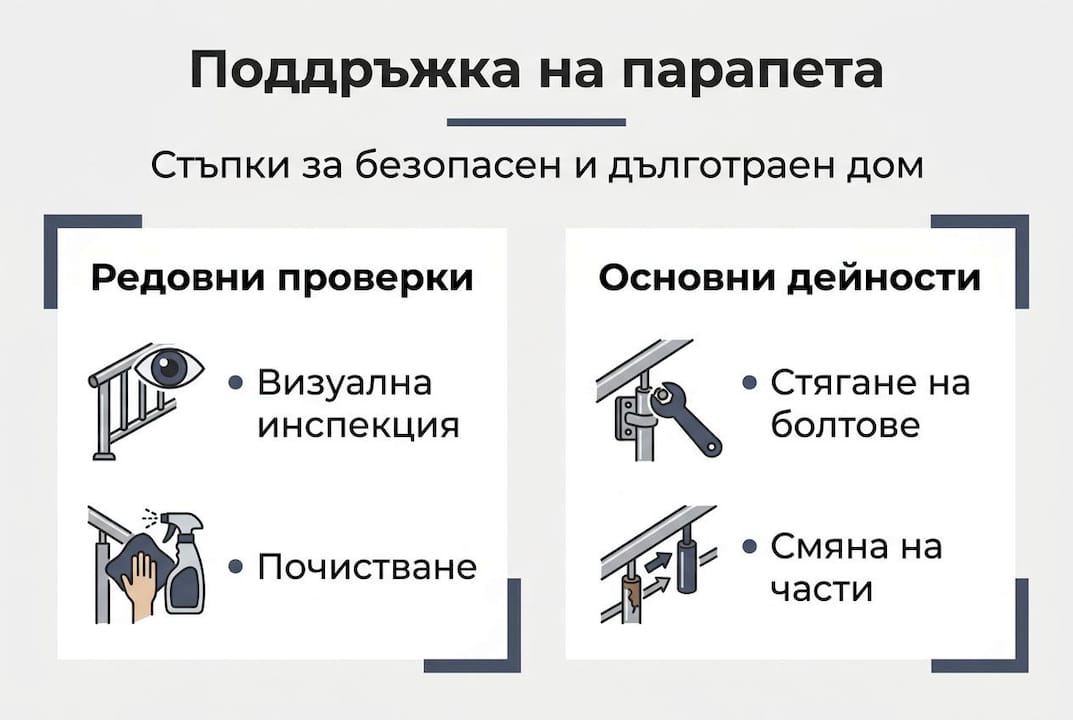 Инфографика: Как да поддържаме металните парапети в перфектно състояние – стъпка по стъпка