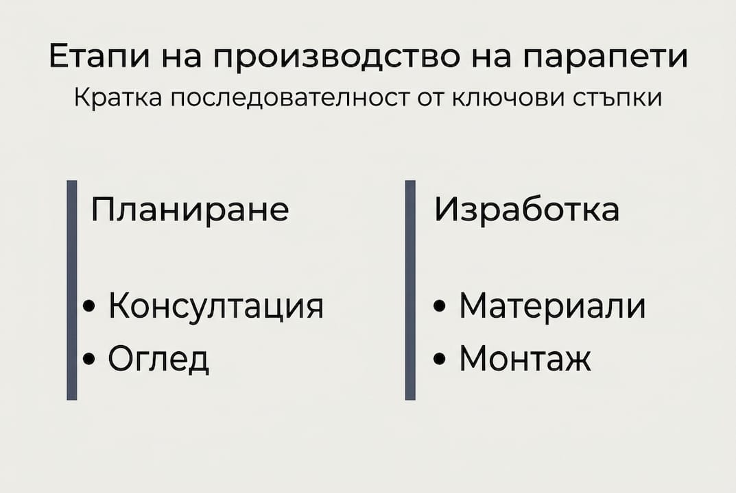 Инфографика: Как протича изработката на парапети – стъпка по стъпка
