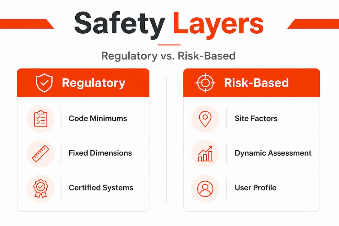 Infographic contrasting regulatory and risk-based safety