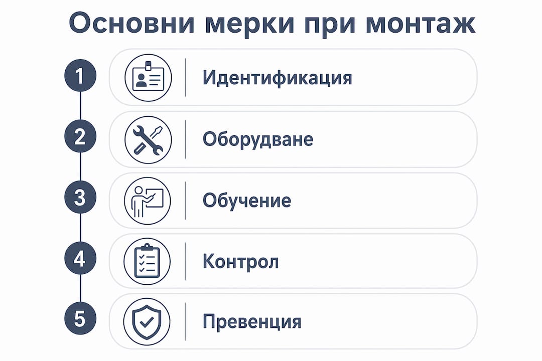 Инфографика: най-важните правила за безопасност при монтажни дейности