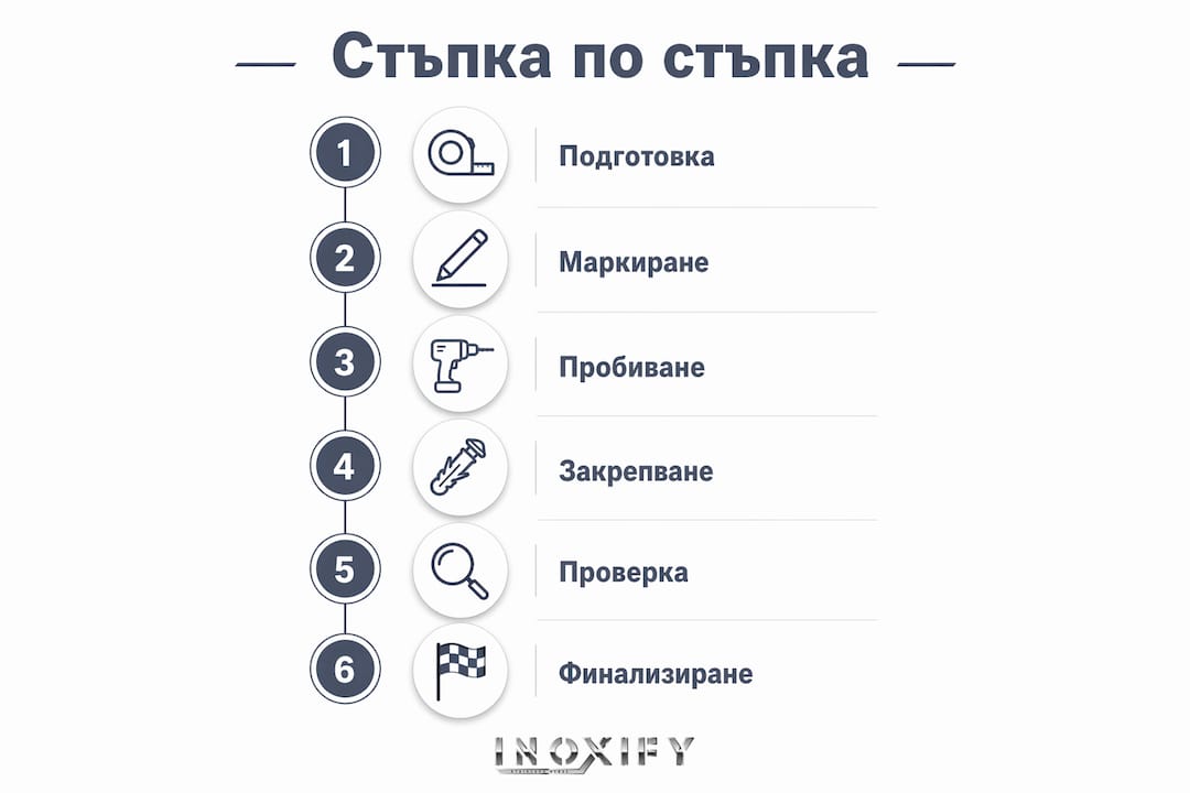 Инфографика: Как лесно да монтирате инокс парапети – стъпка по стъпка
