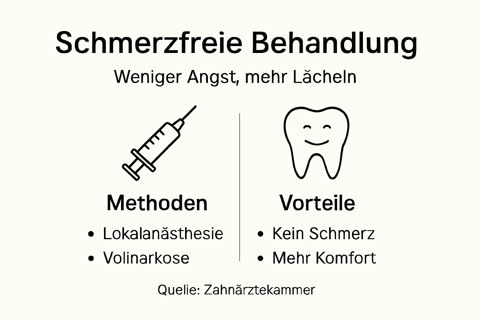 Übersicht: Moderne Möglichkeiten der schmerzfreien Zahnbehandlung und ihre Vorteile auf einen Blick