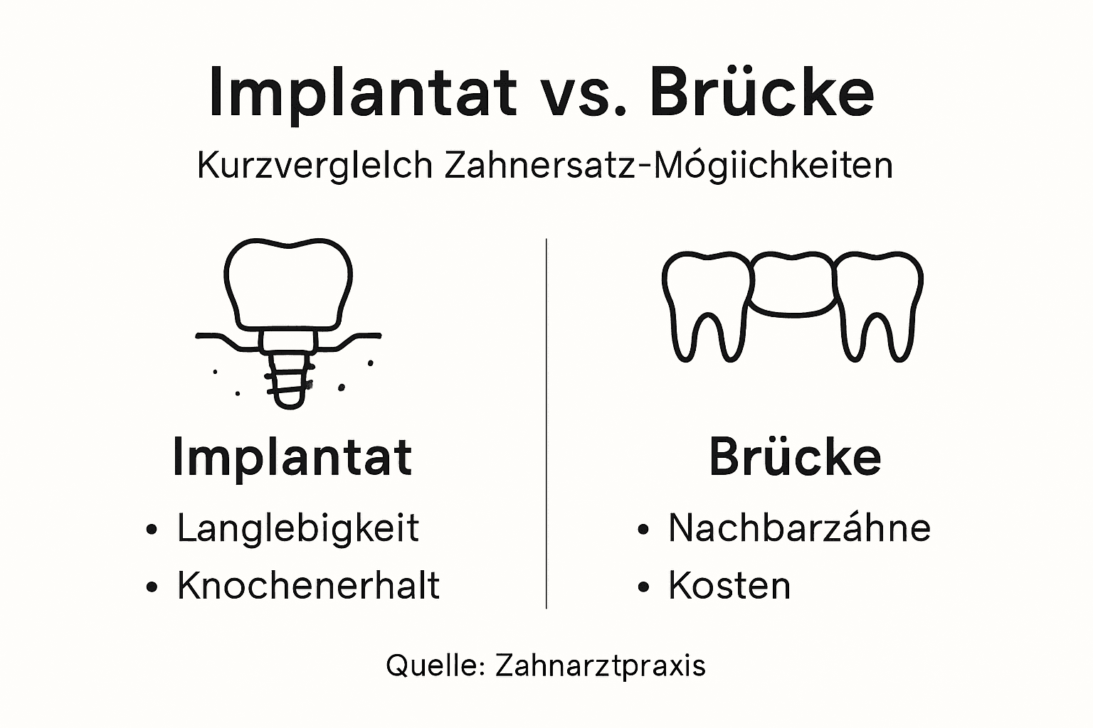 Vergleich: Implantate und Brücken – eine ans chauliche Übersicht