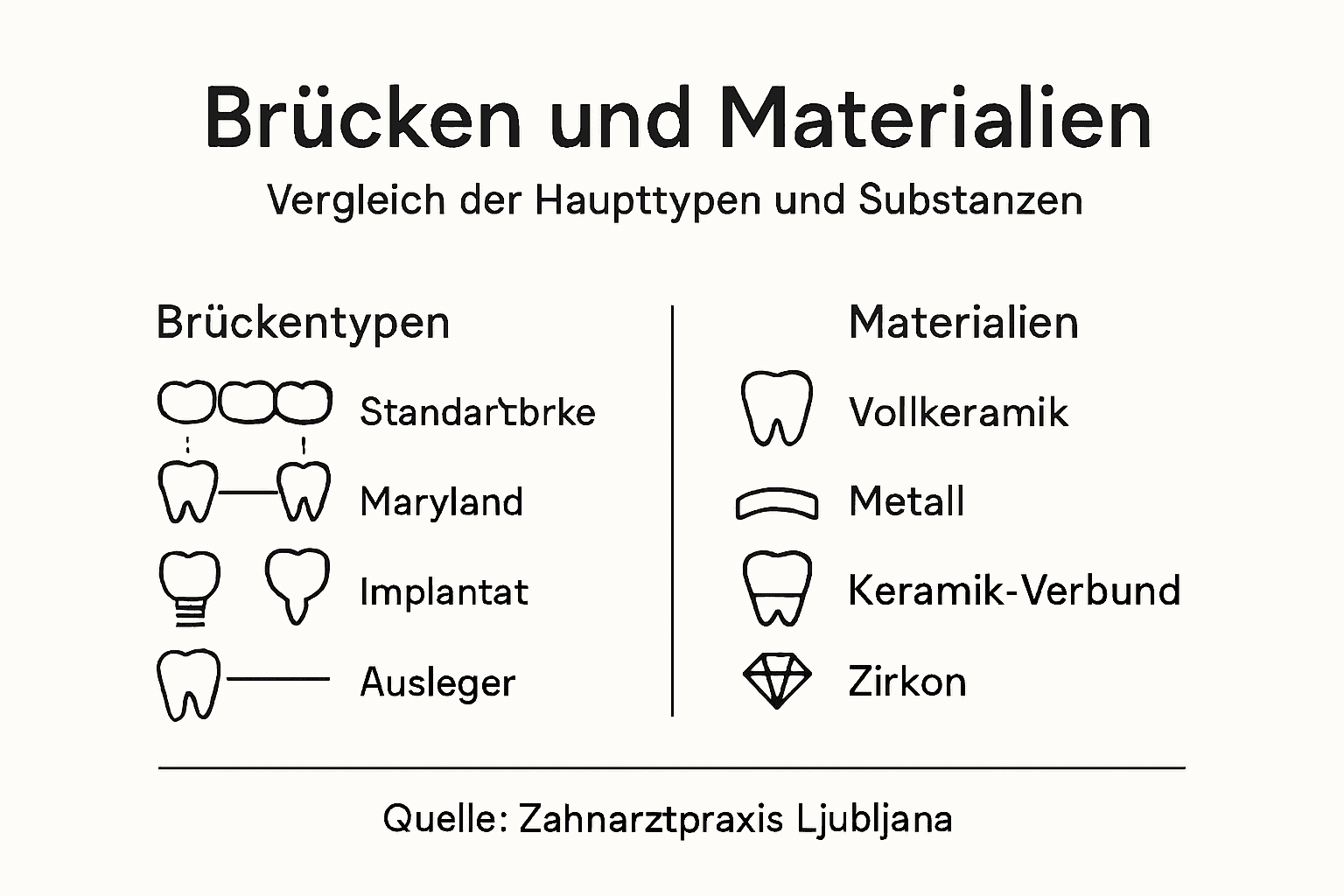 Infografik: Verschiedene Brückenarten und verwendete Materialien im Überblick