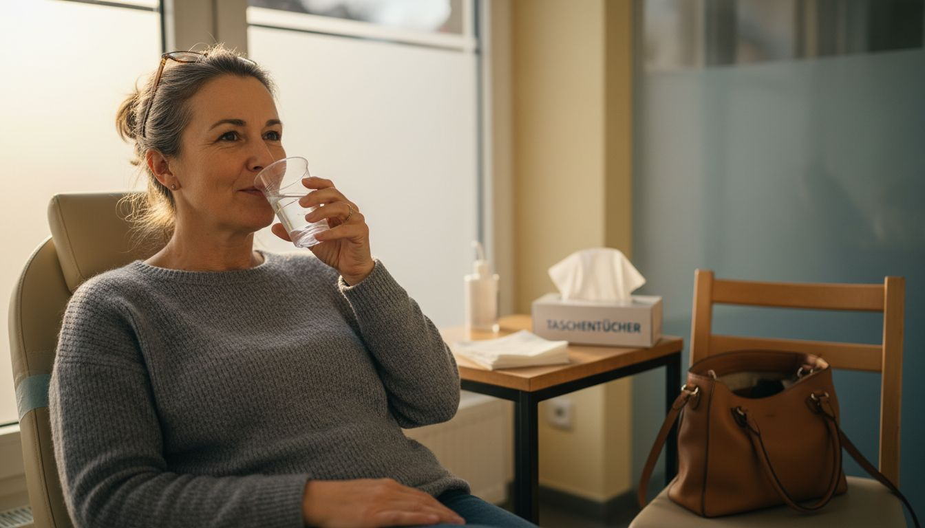 Patient befindet sich nach dem Einsetzen eines Zahnimplantats auf dem Weg der Besserung.