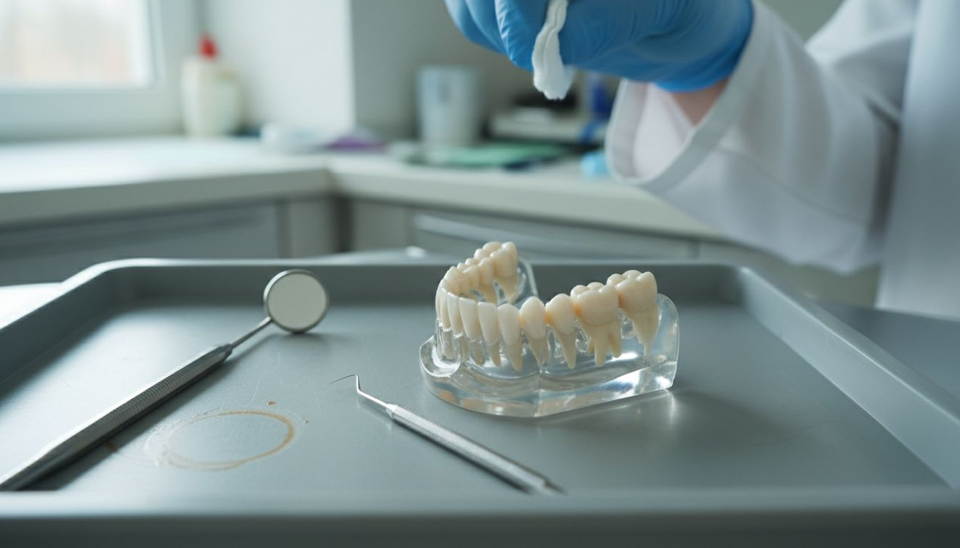 Zobni model, ki prikazuje mlečne in stalne zobe