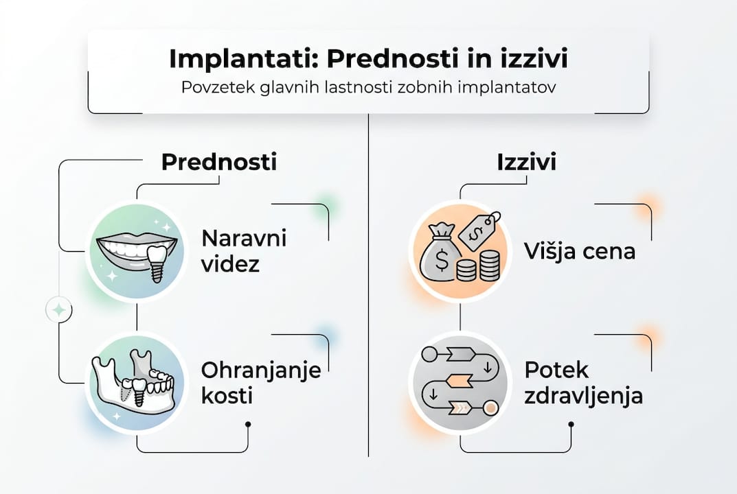Prednosti in izzivi zobnih implantatov na enem mestu – infografika
