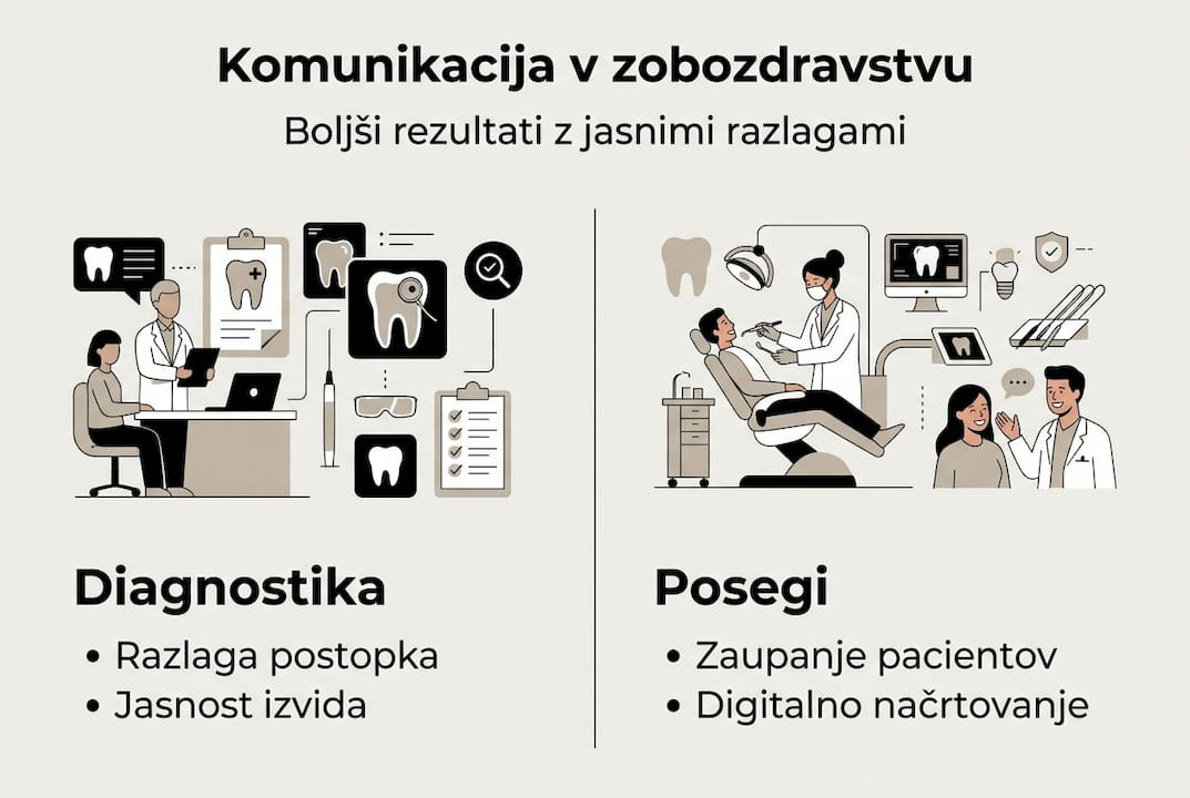 Vizualni prikaz učinkovitih načinov komunikacije v zobozdravstveni ordinaciji