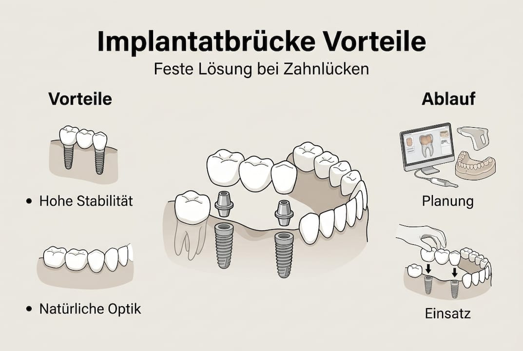 Übersicht: Vorteile und Ablauf einer Implantatbrücke