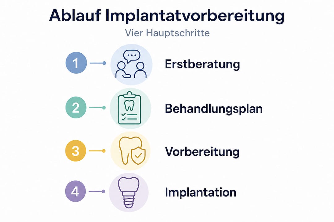Übersicht: Die vier wichtigsten Schritte zur Vorbereitung eines Implantats