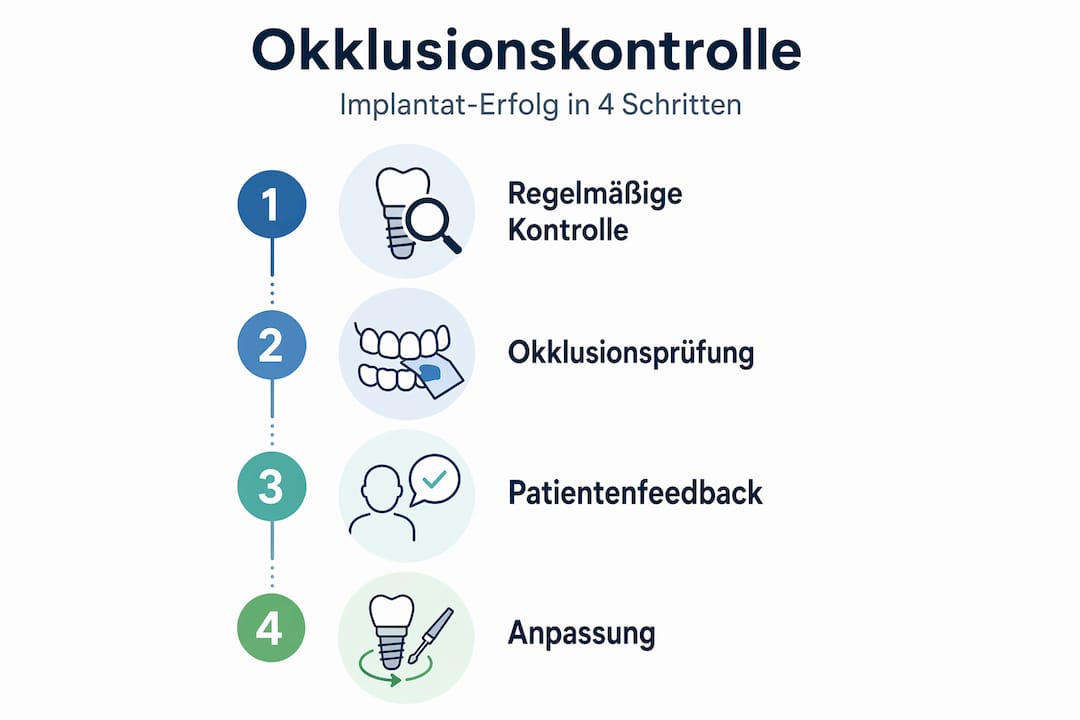 Grafik veranschaulicht den Ablauf einer Okklusionskontrolle