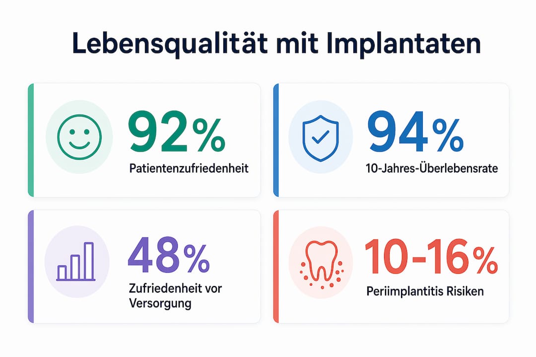 Übersichtliche Infografik mit aktuellen Zahlen und Fakten rund um Implantate