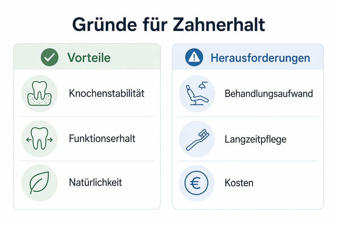 Infografik: Chancen und Herausforderungen beim Erhalt der eigenen Zähne