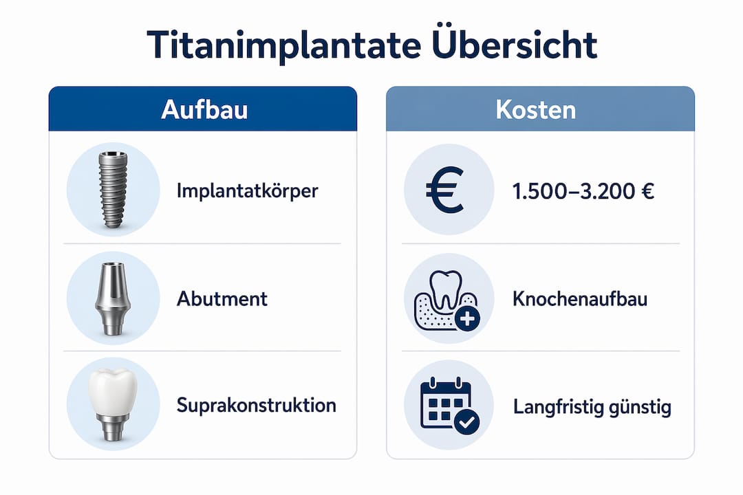 Übersicht: Aufbau und Kosten von Zahnimplantaten aus Titan – alle wichtigen Fakten auf einen Blick