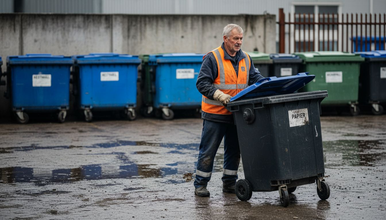- Jetzt kostenloses Angebot sichern Ein Mitarbeiter trennt am Betriebshof den anfallenden Müll sachgerecht.