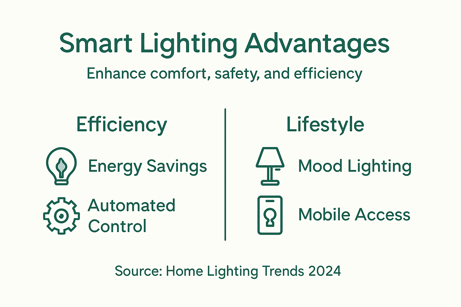 Infographic summarizing smart lighting benefits