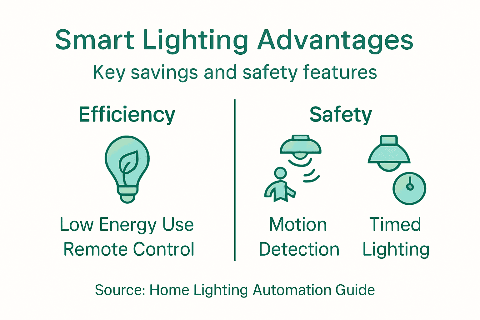 Infographic of smart lighting automation benefits