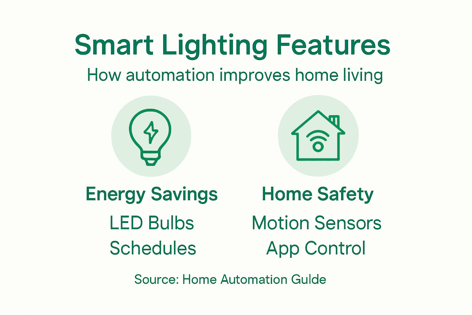 Infographic summarizing smart lighting features and benefits
