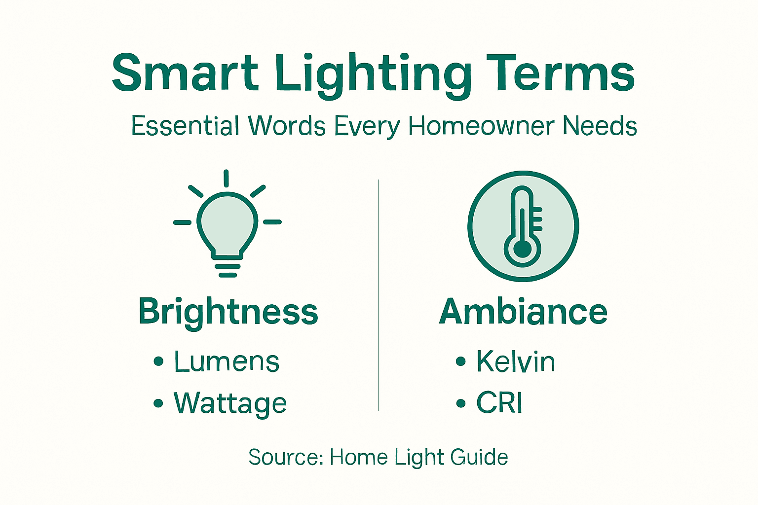 Infographic with key smart lighting terms