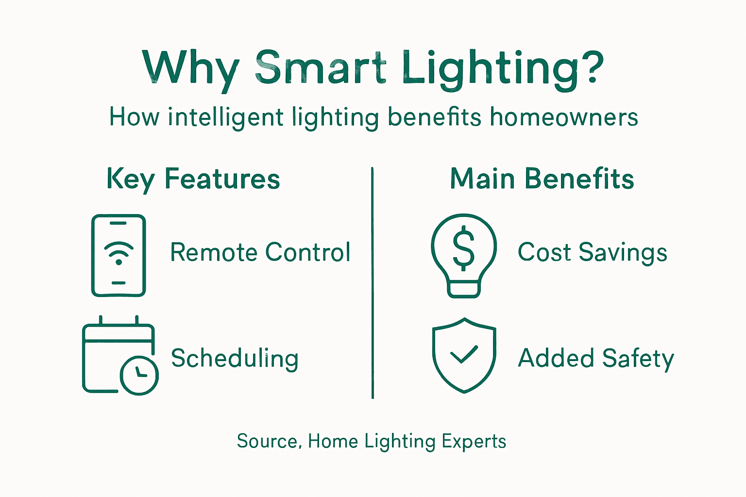 Infographic on smart lighting features and benefits