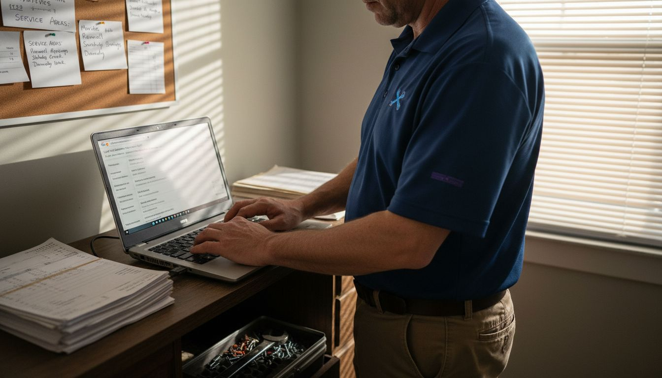 Technician entering targeted Google Ads audience