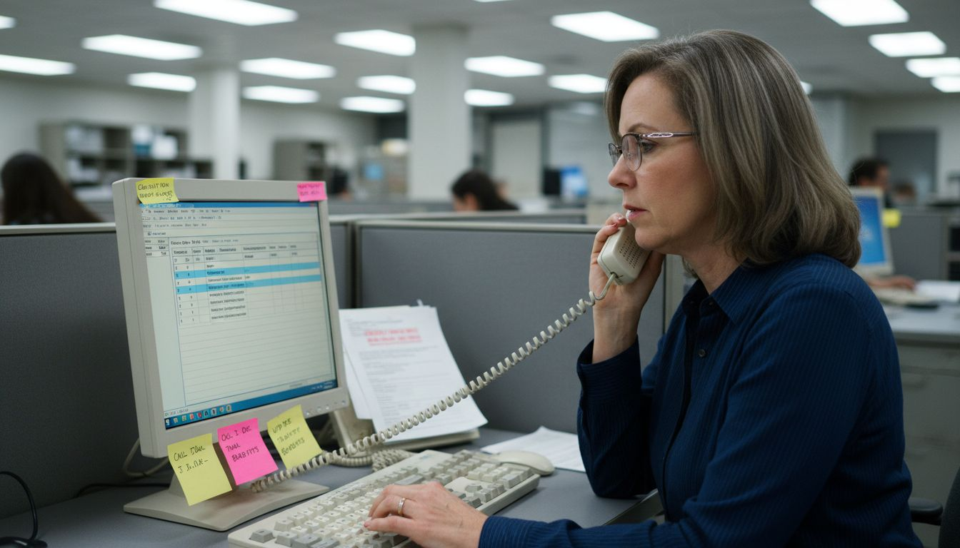 HR staff performing employment verification call
