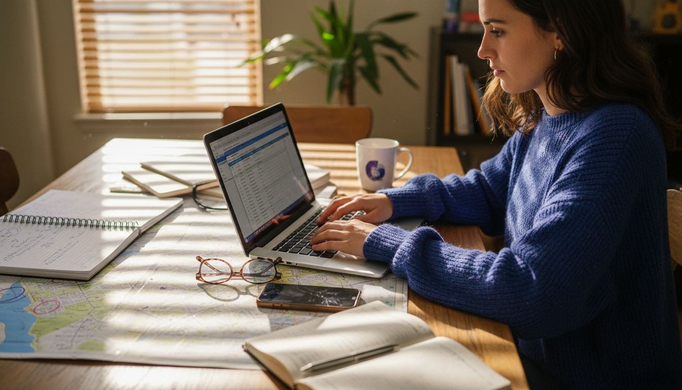 Marketer researching local SEO keywords