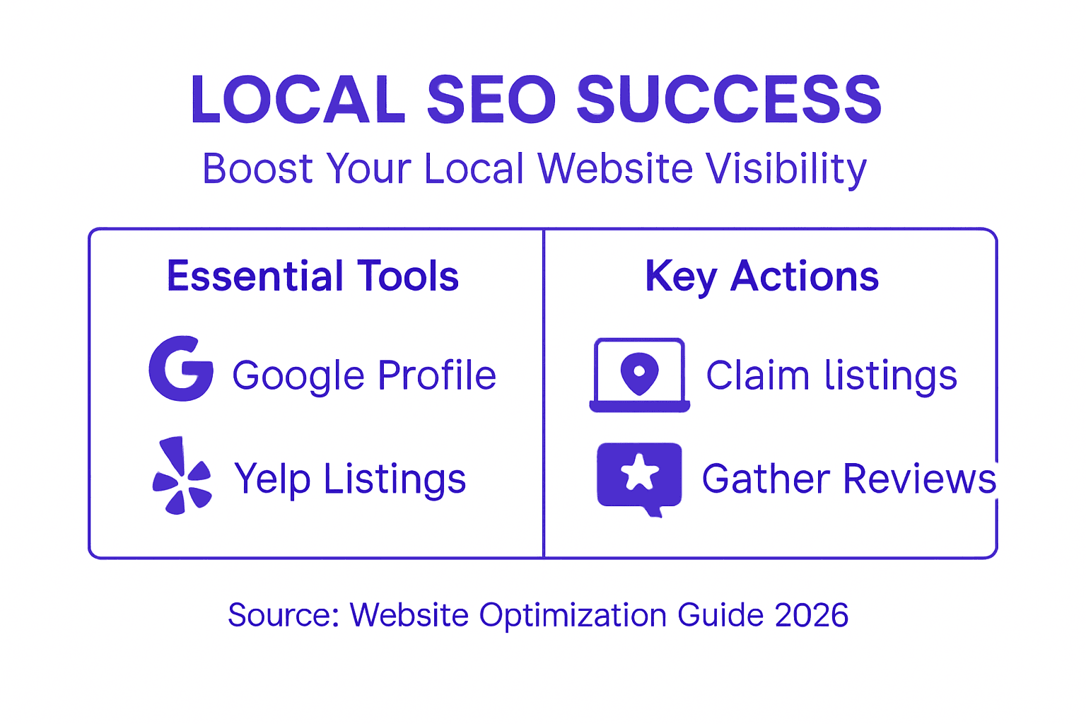 Infographic of top local SEO steps
