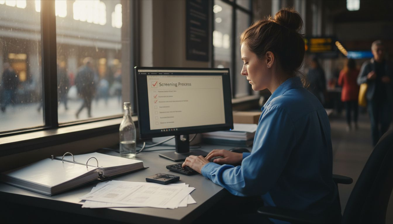 Specialist using assessment tools for screening