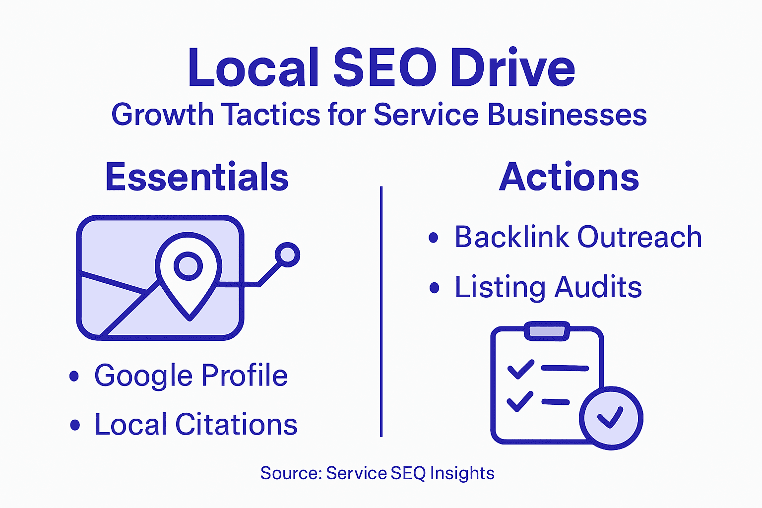 Infographic showing local SEO growth tactics