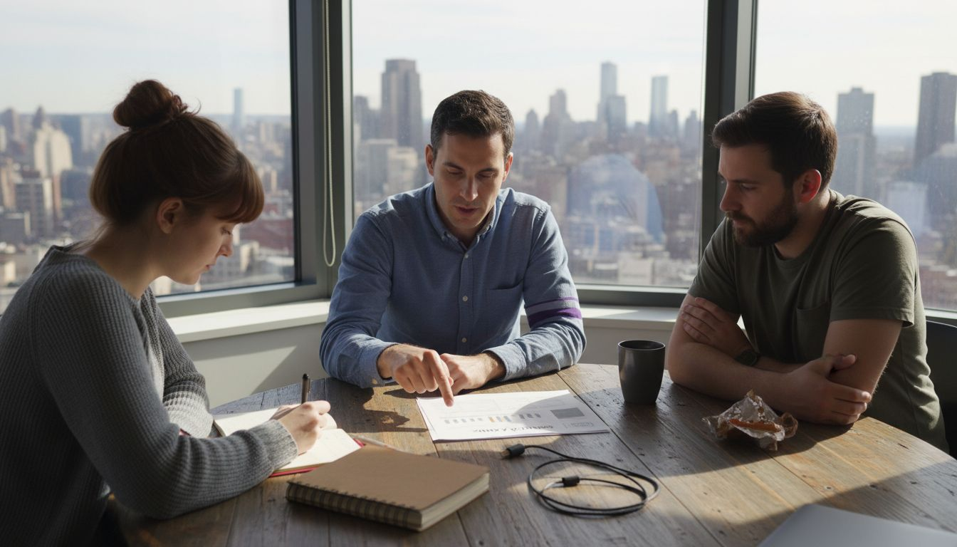 Team meeting discussing Google Ads strategy