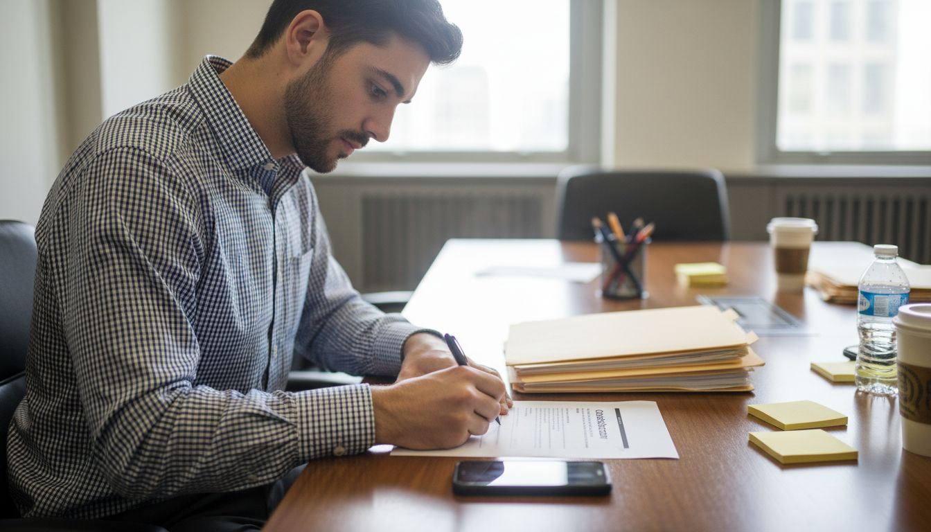 Candidate signing background check consent form