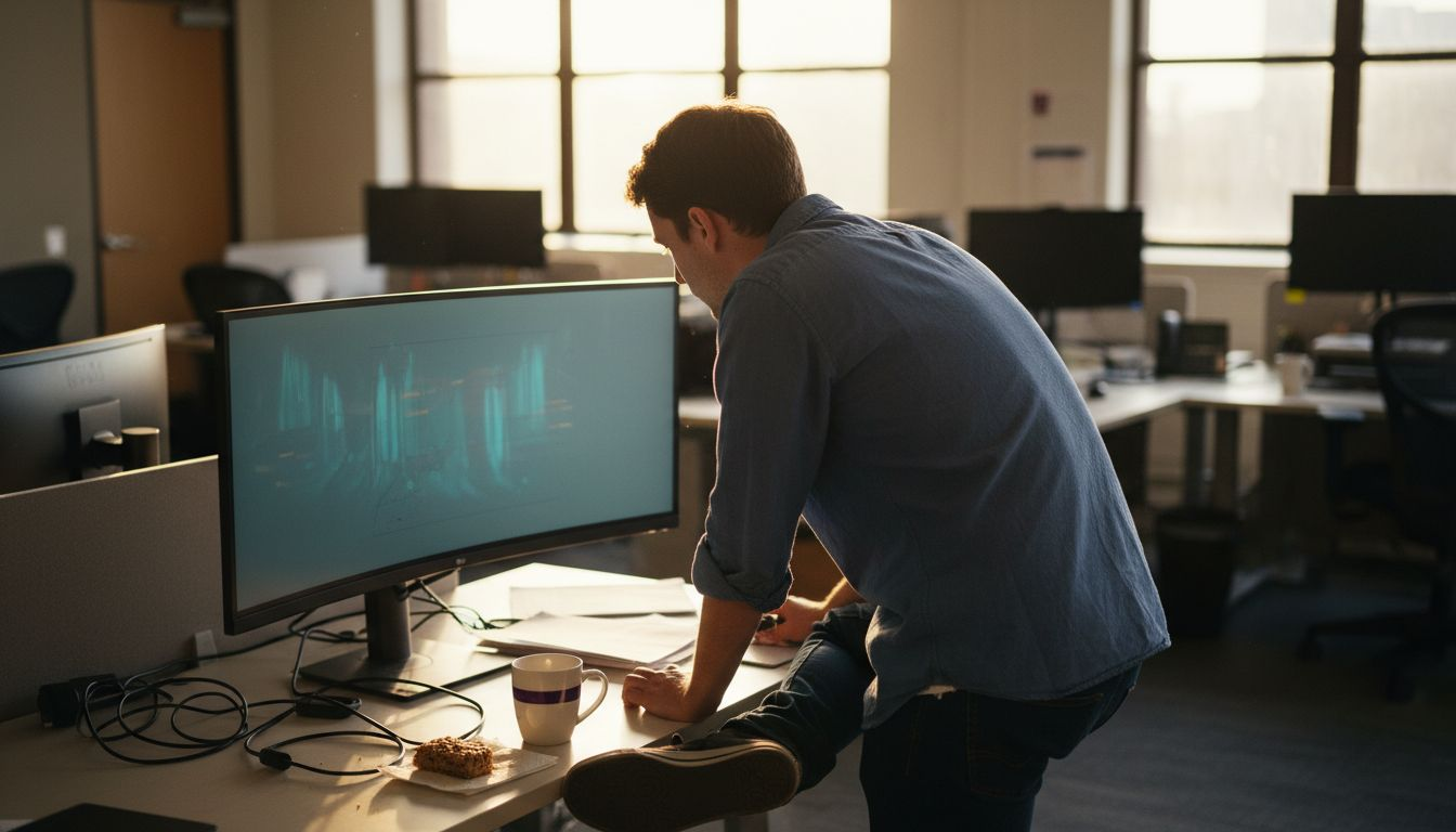 Analyst viewing website analytics report