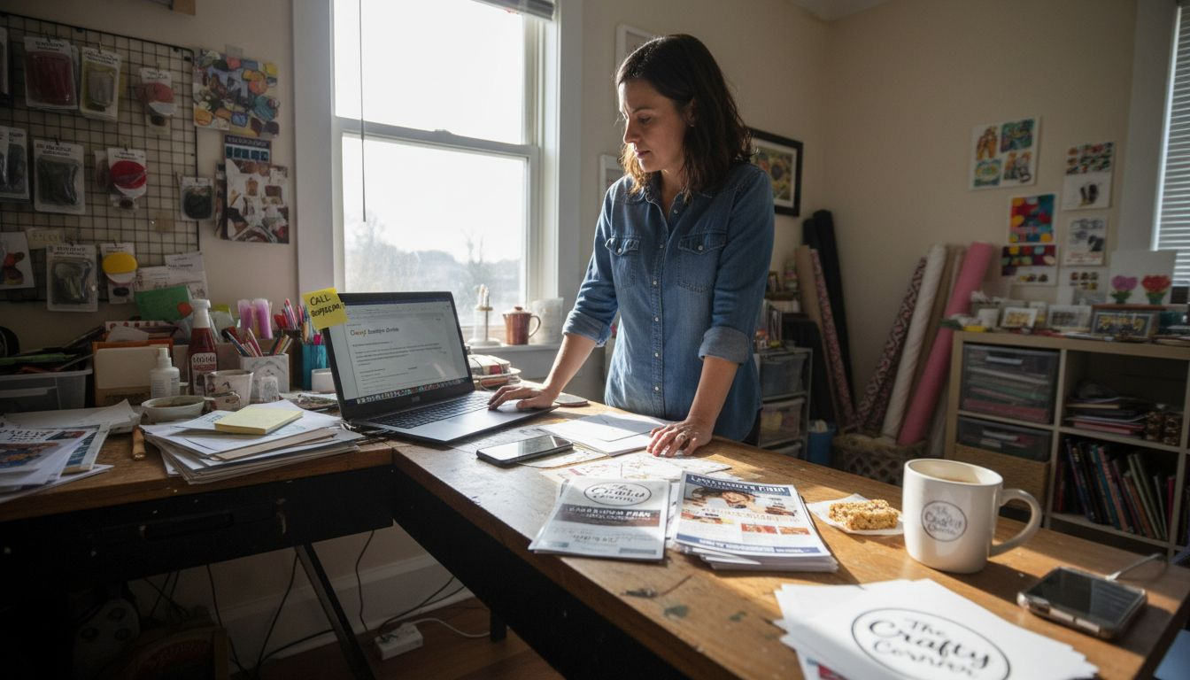 Business owner updating Google profile online