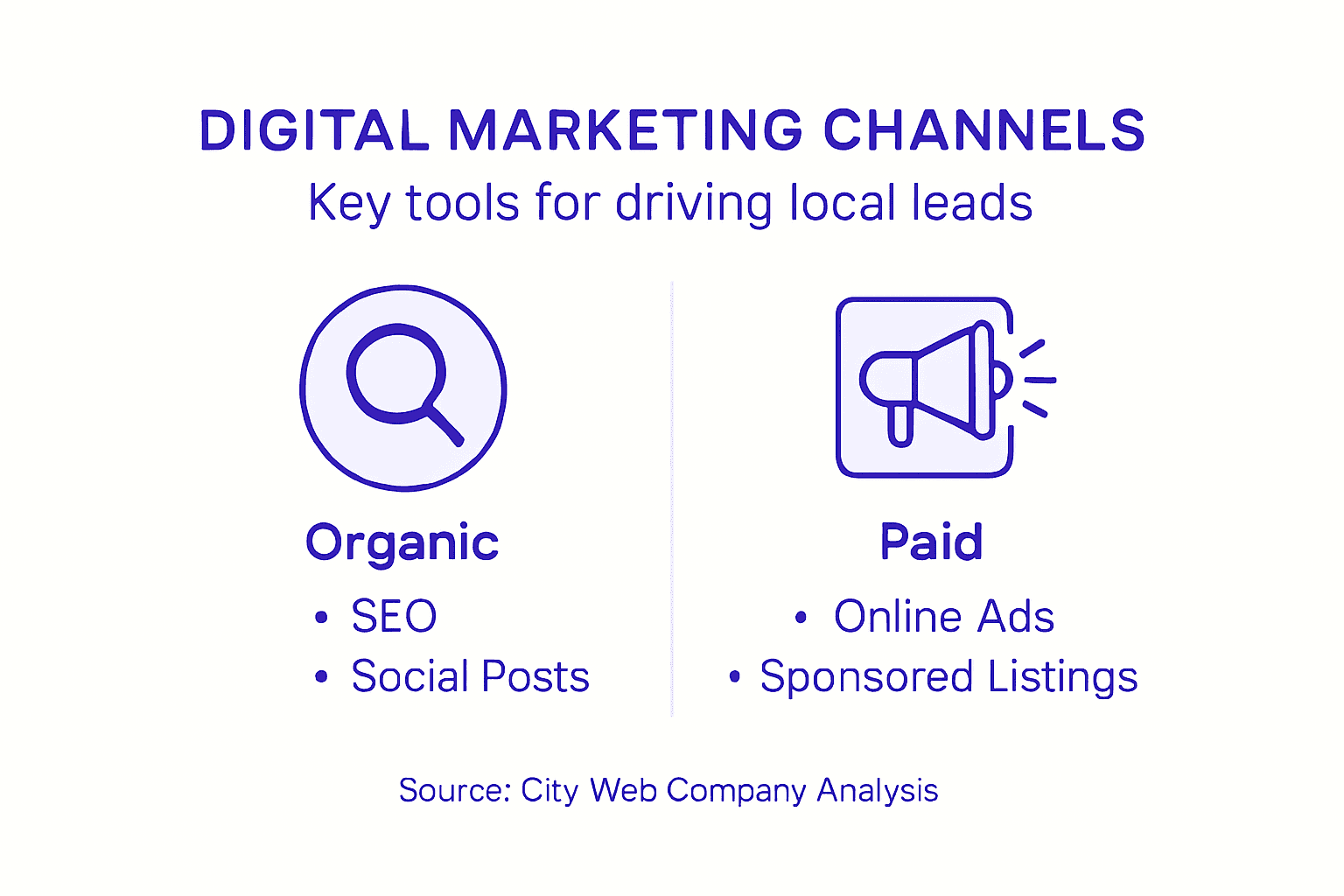 Infographic on local digital marketing channels
