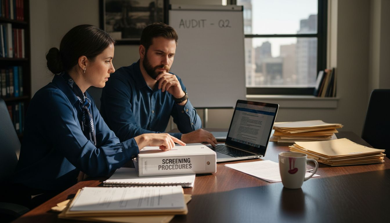 HR team reviewing compliance requirements