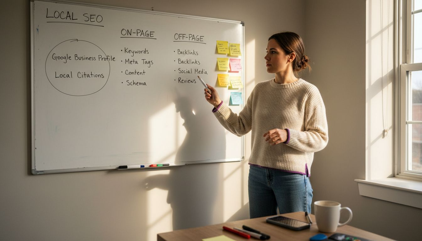 Marketer outlining different SEO types