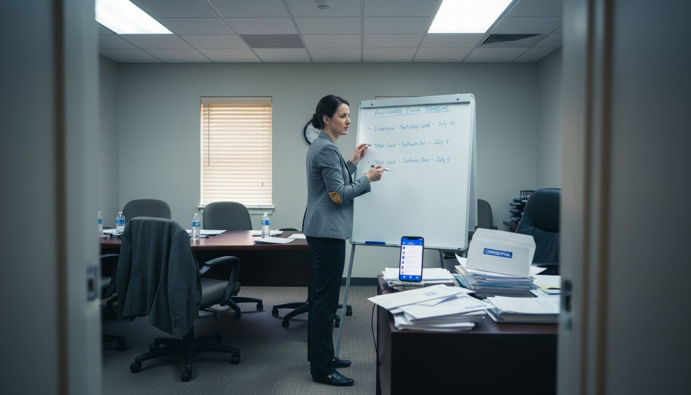 HR coordinator updating hiring timeline
