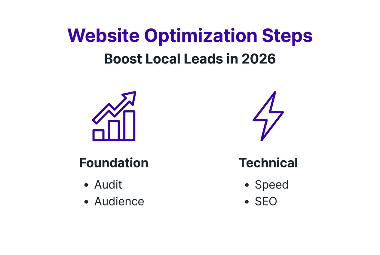 Infographic of local website optimization steps