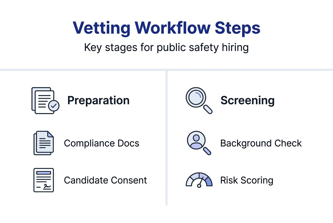 Infographic of employee vetting workflow steps